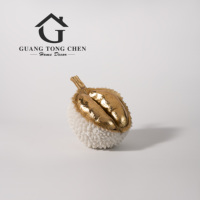 Figurine décorative en résine de luxe moderne en forme de durian, ornement de bureau, accessoires d'intérieur pour la maison