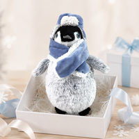Peluche pingouin avec capuche et écharpe, peluche moelleuse, cadeau pour enfants