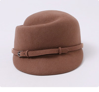 Casquette d'équitation en laine pour femme avec boucle métallique de style français, élégante, polyvalente, pour l'automne et l'hiver, chapeau formel