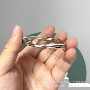 Stainless Steel Double <b>Ring</b> Keychain Silver Round Metal Keyring For DIY Jewelry <b>Accessories</b> - Product Image 3