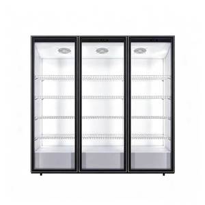 Congélateur vertical commercial à 3 portes vitrées de 1500 L, certifié CE, directement de l'usine, avec vitrine réfrigérée - Product Image 4