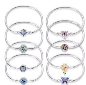 <span class=keywords><strong>Pulsera</strong></span> <span class=keywords><strong>Pandora</strong></span> de Plata de Ley 925, Nuevo Diseño en Oferta, 92n, Ojos Azules contra el Mal, Plata de Ley 925 para Niñas - Product Image 1