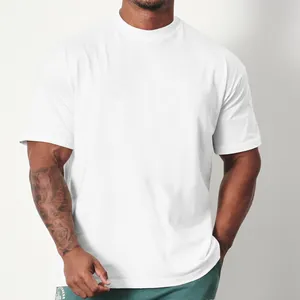 Fabricante de ropa de hombre de alta calidad peso pesado talla grande logotipo estampado camiseta algodón 100% personalizada