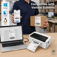 Imprimante d'étiquettes d'expédition thermique sans encre Edoo ED1080 4x6 pouces avec USB/WiFi 203/300 dpi pour autocollants de bordereaux e-commerce en stock