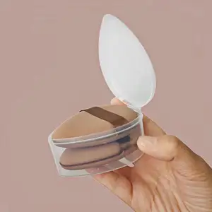 Новый 2023, в форме гусиного яйца, 2 прозрачных PP в коробке, мягкий Q-эластичный косметический блендер, треугольная бархатная основа для макияжа