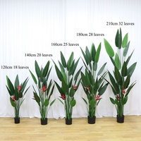 Arbre bonsaï en gros 120cm 150cm 180cm Palmier artificiel bananier Bambou Oiseau de paradis avec fleurs