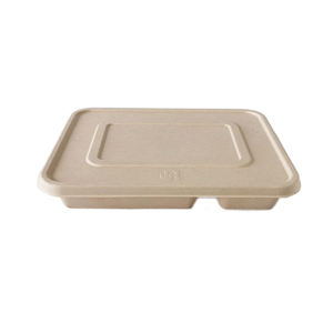 Bagasse de canne à sucre biodégradable 5 compartiments avec couvercle - Product Image 5