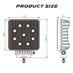 Luz de trabajo Led cuadrada para Tractor, luz de trabajo de alta resistencia, 36w, 12v, 24v, carcasa delgada - Product Image 4