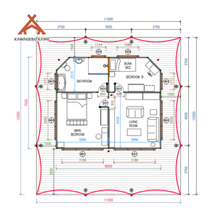 Membrane PVDF permanente Kawagebo Kamp (KK) Luxe 132 ㎡   Tente <span class=keywords><strong>de</strong></span> glamping Safari avec <span class=keywords><strong>salle</strong></span> <span class=keywords><strong>de</strong></span> <span class=keywords><strong>bain</strong></span> privée pour 3-4 personnes - Product Image 6