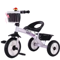 Tricycle à pédales pour enfants et bébés, design simple, vélo d'exercice et de sport avec panier, cadeau de fête