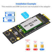 Adaptateur de module sans fil M.2 Key-B avec emplacement pour carte SIM 3042/3052 pour ordinateur portable PCB Stock 5G 4G 3G Carte réseau LTE