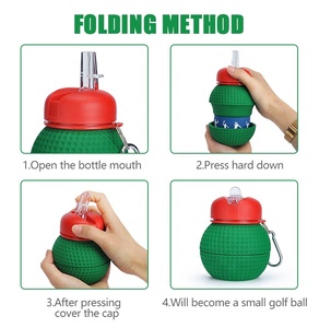 Bouteille d'eau pliable en silicone écologique pour enfants, style sport, avec couvercle, pour la consommation directe, idéale pour les voyages et les boissons - Product Image 3