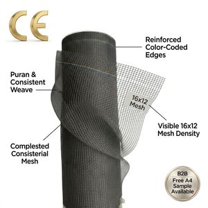 Rete in Fibra di Vetro Rivestita in PVC 110g/m2, Zanzariera Ignifuga per Finestre e Porte, Mercato Indiano, Resistente - Product Image 6
