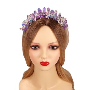 Fascia per Capelli Artigianale con Corona in Quarzo Rosa Naturale e Chiusura con Strass a Fiore, Accessorio per Capelli da Festa, Regalo di Compleanno per Donne - Product Image 5