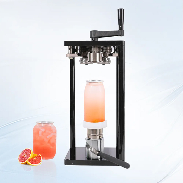 Commercial Manual Juice Can Sealer Machine for Boba Bubble Tea Shop PET Plastic Beverage Bottle Sealing Seamer Machine