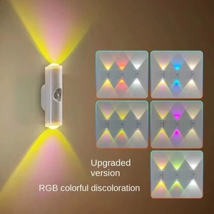 LED Cordless Wall <strong>Light</strong> Sensor Remote Control 3 Colours Wall <strong>Light</strong> up Down <strong>Indoor</strong> Rechargeable <strong>Battery</strong> <strong>Powered</strong> Wall Lamp - Product Image 1