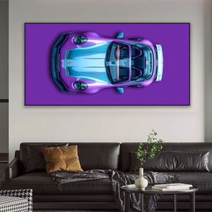 Créativité salon Art décor à la maison peintures voiture de sport thème canapé fond effet tridimensionnel peinture en cristal - Product Image 5