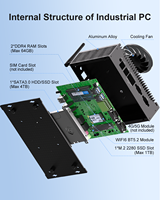 Mini PC Industrial con Ventilador, Intel Core i7-10510U, DDR4, 64GB RAM Máxima, 2xRJ45 LAN, 2xCOM RS232, Compatible con Win10/11 Linux