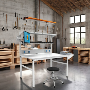 Banco de trabajo de acero laminado en frío de alta resistencia industrial Bodur con mesa de MDF Estación de embalaje fácil de operar para carpintería - Product Image 3