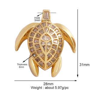 Biển nautili Rùa Sao biển bạch tuộc ốc xà cừ cua vỏ rắn quyến rũ Mặt dây chuyền, mạ vàng Zircon đồ trang sức phát hiện Cung cấp M67 - Product Image 4