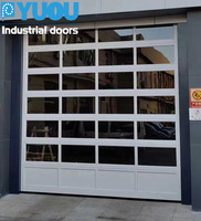 Portes de garage givrées de cadre noir de verre isolé de sectionnement automatique résidentiel en aluminium commercial