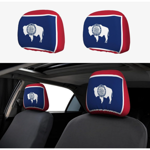 Housses d'appuie-tête de <span class=keywords><strong>voiture</strong></span> imprimées avec le drapeau de l'État du Wyoming, économiques et élastiques, adaptées aux voitures et aux camions - Product Image 1