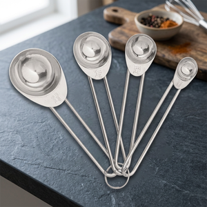 5ml & 15ml Eco-Friendly Stainless Steel Measuring Spoon <b>Set</b> (4 Pcs) <b>PC</b> Material Home Kitchen Liquid Measuring Cups - Product Image 3