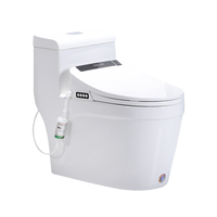 Siège de toilette intelligent électrique avec bidet intégré, couvercle japonais, auto-nettoyant, chauffant, forme allongée, télécommande incluse