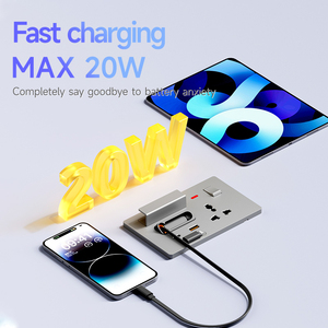 Enchufe USB de Carga Rápida <span class=keywords><strong>EUROB</strong></span> para Pared, Tipo-C Universal con Cable Retráctil de 80CM, Máx. 20W, Diseño de Lujo en PC Ignífugo - Product Image 4