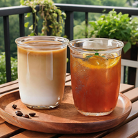 Gobelet en verre borosilicate rond de 400 ml pour café latte, idéal pour les boissons DIY – Vente en gros