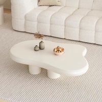 Table basse Cloud, style nordique, pour salon, petit appartement, table simple et moderne, crème, Wabi-Sabi, table basse noire