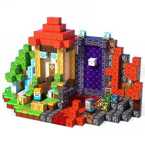 Jouets <span class=keywords><strong>de</strong></span> Blocs <span class=keywords><strong>de</strong></span> Construction Magnétiques Portail Forestier, Cubes Magnétiques, Jouets Magnétiques pour Cadeaux d'Anniversaire Montessori pour Tout-Petits - Product Image 1