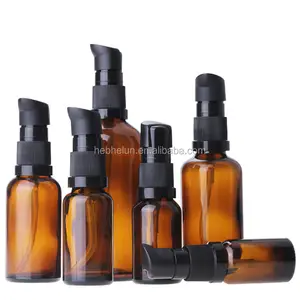 Emballage cosmétique, bouteille avec pompe, Lotion en verre, ambrées, 10ml, 15ml, 20ml, 30ml, 50ml, 100ml