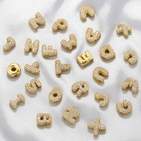 Breloques en cuivre lettres alphabet Glowluxe, perles en zircon plaqué or, connecteurs de pendentifs pour la fabrication de bijoux en gros