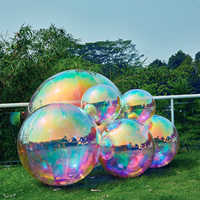 Ballon gonflable en forme de miroir Sphères irisées Décoration géante de fête de mariage Décoration suspendue pour événement de mariage Boule en PVC