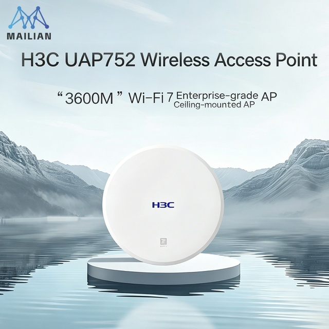 H3C UAP752 Wi-Fi 7 Indoor AP Multi-RU/4096-QAM 3.57Gbps Dual-Band 802.11be MLO PoE Low-Radiation for SMB/Office/High-Density