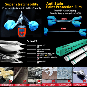 Película Protectora de Pintura PPF <span class=keywords><strong>Camio</strong></span>, Película de TPU Autoregenerable, Película de Protección de Pintura Negra Mate y Brillante para Automóviles, TPU Negro PPF - Product Image 2