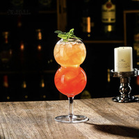 Verre à Vin Calice Gobelet en Forme de Gourde, Verres à Jus, Vente en Gros de Verrerie de Bar, Verrerie de Fête, Verre à Cocktail en Forme de Boule Ronde