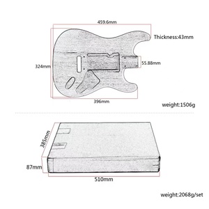 Farlley.Na Kit sin terminar Cuerpo semihueco Delgado Bajo Cuello acústico Guitarra eléctrica Cuerpos de ceniza Accesorio de instrumento musical - Product Image 4