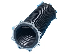 Housse de protection souple pour vérin hydraulique, type accordéon, avec fermeture éclair, tissée, ronde, anti-poussière, avec métal