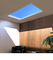Puits de lumière artificiel tendance avec angle de soleil optimal à 45 °, simulation de ciel bleu clair pour un éclairage de rythme circadien centré sur l'humain