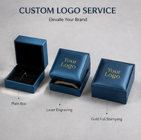 Coffret de luxe personnalisé carré en cuir PU ensemble de bijoux Logo en aluminium personnalisé pour Bracelet bague boucle d'oreille grand collier emballage