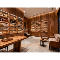 Vitrine à cigares de grande capacité avec double porte en verre et éclairage LED, présentoir à cigares en bois, humidor à cigares