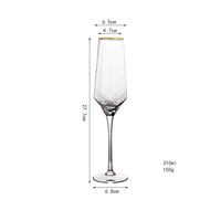 Ensemble de verres à vin de luxe à longue tige grande jante en or gobelets en cristal sans plomb personnalisés Design moderne vin rouge métal plastique