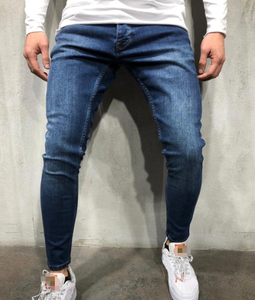 Autunno inverno di alta qualità a <span class=keywords><strong>vita</strong></span> media Micro <span class=keywords><strong>elastico</strong></span> Denim <span class=keywords><strong>Jeans</strong></span> con cerniera Stretch Streetwear matita impilata Slim Fit per gli uomini <span class=keywords><strong>Jeans</strong></span> - Product Image 6