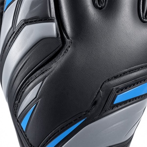 Gants de gardien de but de qualité supérieure, noir et bleu, en cuir PU, à doigts entiers, antidérapants, avec sangle de poignet réglable, unisexe - Product Image 4