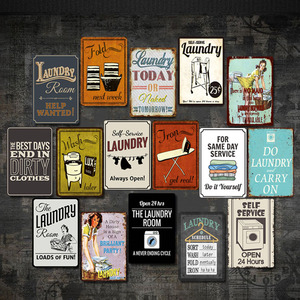 Cartello in metallo per lavanderia Vintage, - Product Image 3