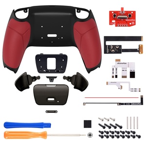 Red Rubberized <b>Grip</b> Rise 2.0 Remap Kit for <b>Controller</b> with Metal Paddle Back Button Shell Case - Product Image 1
