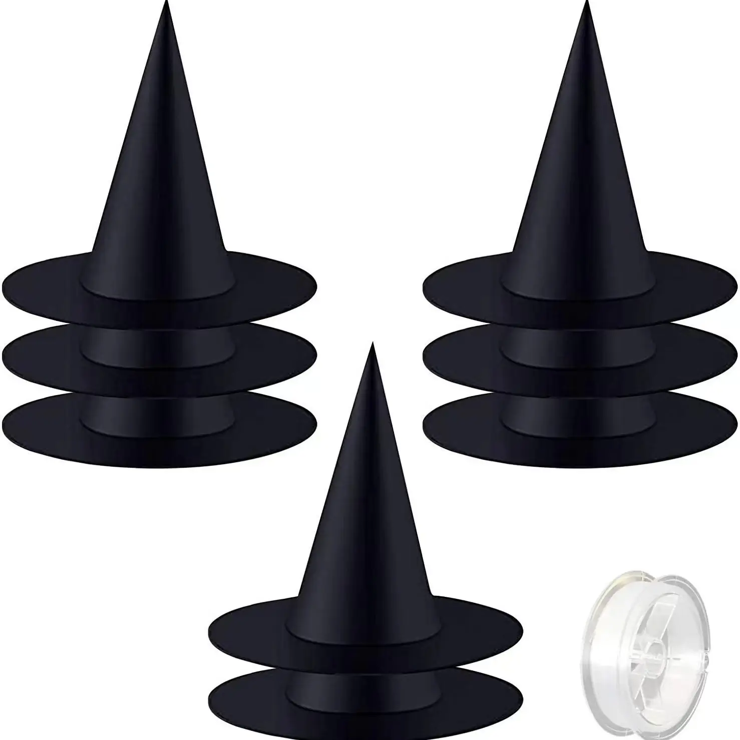 Halloween Witch Hats Party Costume Accessory witches hat Black Hanging Wizard Hat Floating Porch Yard Decoration