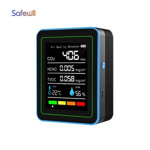 Safewill เครื่องวัดความชื้นในอากาศแบบพกพา5 in 1, เครื่องวัดความ CO2อากาศสำหรับใช้ในบ้าน - Product Image 2